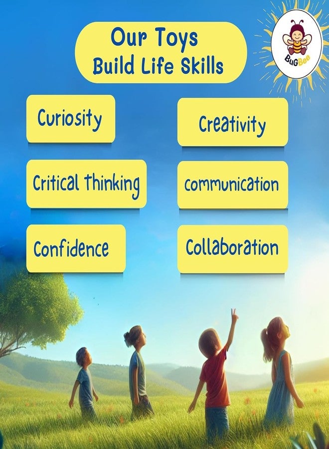 Bugbee Wooden Educational Toys for 2+ Year Old Boys & Girls | Montessori Learning Peg Board for Kids | Alphabet, Number & Shape Puzzle for Toddlers | Early Learning Toys for 2-5 Year Old - Image 5